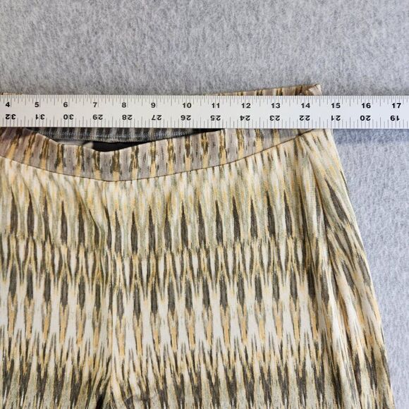 Chicos Travelers Pants Womens 1 Medium Yellow Striped Pull On Slinky Wide Leg - Picture 5 of 14